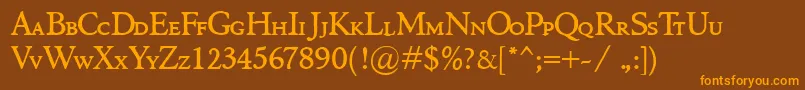 MarcoPoloSc Font – Orange Fonts on Brown Background