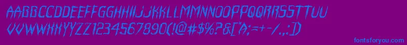 Horroroidexpandital Font – Blue Fonts on Purple Background