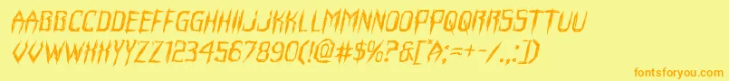 Horroroidexpandital Font – Orange Fonts on Yellow Background