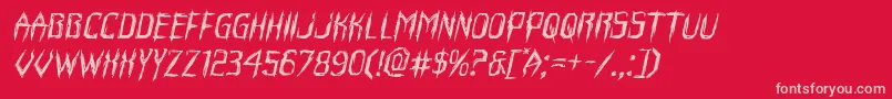 Horroroidexpandital Font – Pink Fonts on Red Background