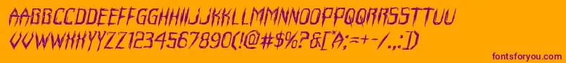 Horroroidexpandital Font – Purple Fonts on Orange Background