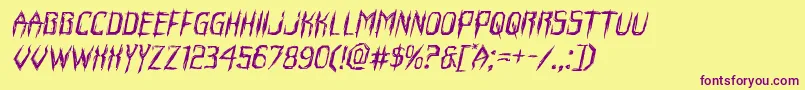 Horroroidexpandital Font – Purple Fonts on Yellow Background