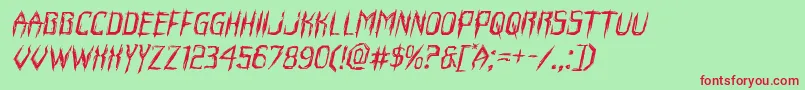 Horroroidexpandital Font – Red Fonts on Green Background