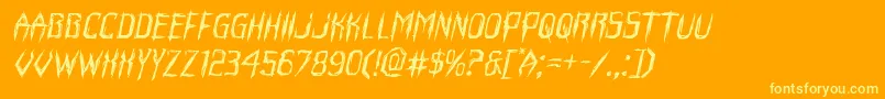 Horroroidexpandital Font – Yellow Fonts on Orange Background