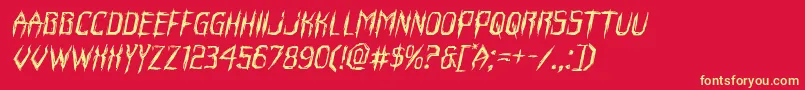 Horroroidexpandital Font – Yellow Fonts on Red Background