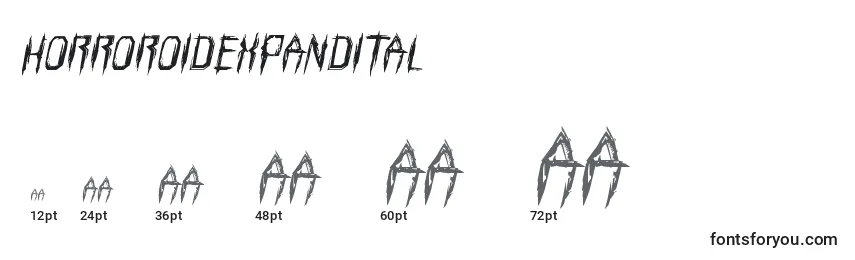 Horroroidexpandital Font Sizes
