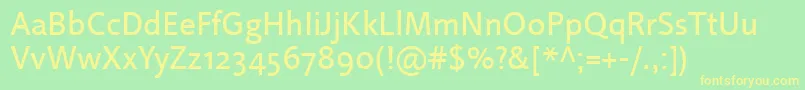 LinotypeProjektRegular Font – Yellow Fonts on Green Background