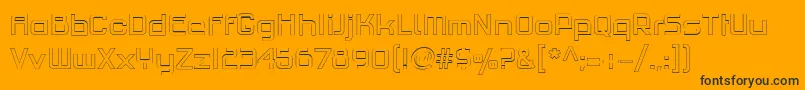 PfhaussquareproLightoutline Font – Black Fonts on Orange Background