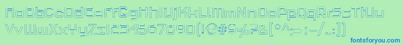 PfhaussquareproLightoutline Font – Blue Fonts on Green Background