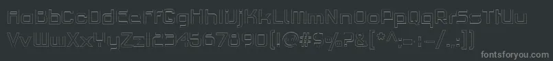Czcionka PfhaussquareproLightoutline – szare czcionki na czarnym tle