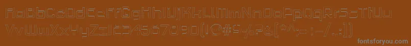 Czcionka PfhaussquareproLightoutline – szare czcionki na brązowym tle