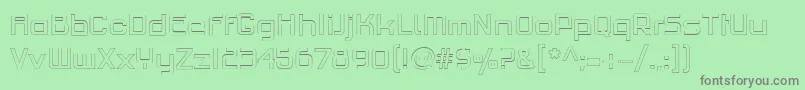 PfhaussquareproLightoutline Font – Gray Fonts on Green Background