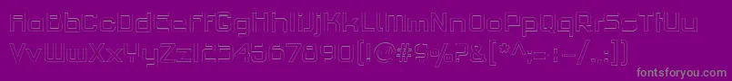 PfhaussquareproLightoutline Font – Gray Fonts on Purple Background