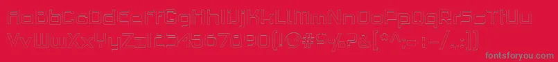 PfhaussquareproLightoutline Font – Gray Fonts on Red Background