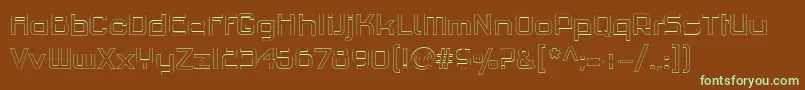 PfhaussquareproLightoutline Font – Green Fonts on Brown Background