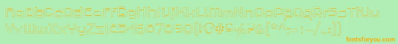 PfhaussquareproLightoutline Font – Orange Fonts on Green Background