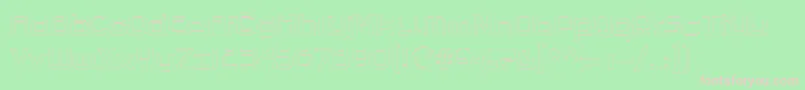 PfhaussquareproLightoutline-fontti – vaaleanpunaiset fontit vihreällä taustalla