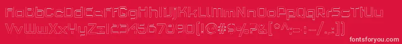 PfhaussquareproLightoutline Font – Pink Fonts on Red Background