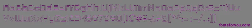 PfhaussquareproLightoutline Font – Purple Fonts on Gray Background