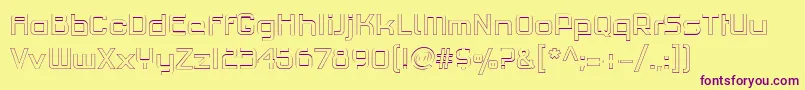 PfhaussquareproLightoutline Font – Purple Fonts on Yellow Background