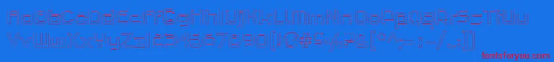 PfhaussquareproLightoutline Font – Red Fonts on Blue Background