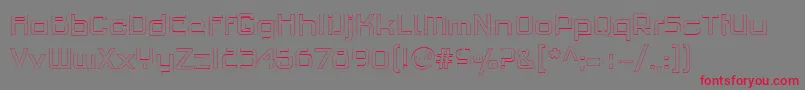 PfhaussquareproLightoutline Font – Red Fonts on Gray Background