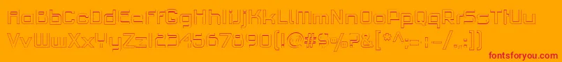 Czcionka PfhaussquareproLightoutline – czerwone czcionki na pomarańczowym tle