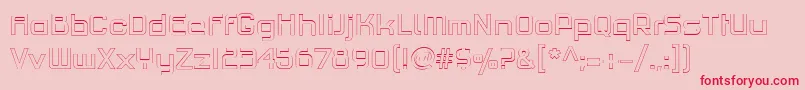 PfhaussquareproLightoutline Font – Red Fonts on Pink Background