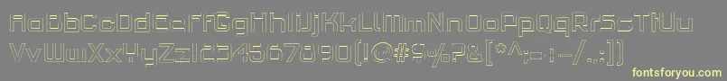 PfhaussquareproLightoutline-fontti – keltaiset fontit harmaalla taustalla