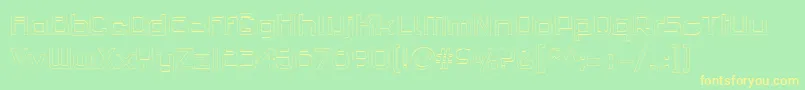 PfhaussquareproLightoutline Font – Yellow Fonts on Green Background