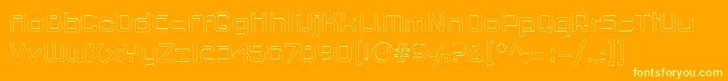 フォントPfhaussquareproLightoutline – オレンジの背景に黄色の文字