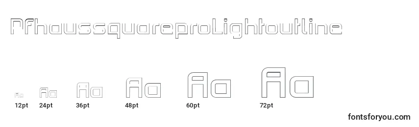 Размеры шрифта PfhaussquareproLightoutline