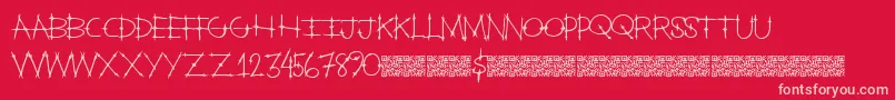 Heavengate Font – Pink Fonts on Red Background