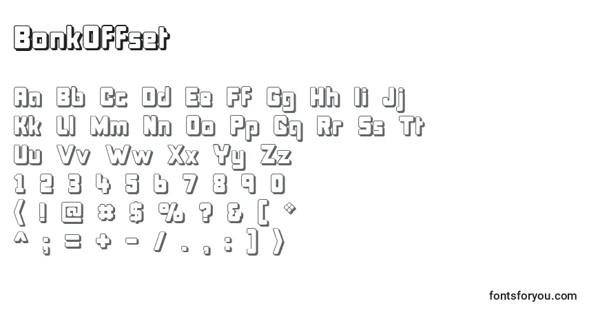 Schriftart BonkOffset – Alphabet, Zahlen, spezielle Symbole