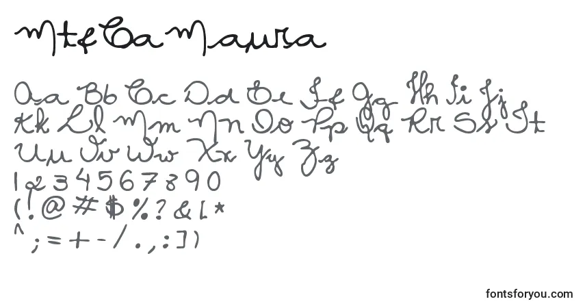 Schriftart MtfCaMaura – Alphabet, Zahlen, spezielle Symbole