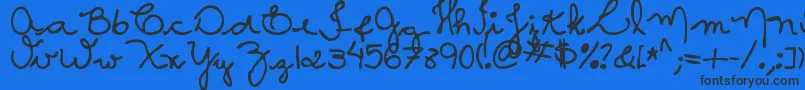Шрифт MtfCaMaura – чёрные шрифты на синем фоне