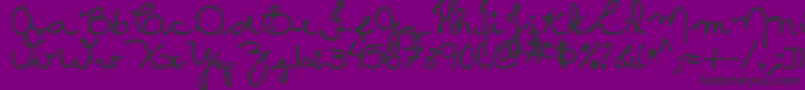 Czcionka MtfCaMaura – czarne czcionki na fioletowym tle