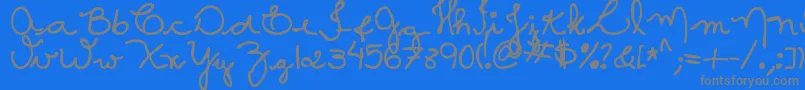 MtfCaMaura-Schriftart – Graue Schriften auf blauem Hintergrund