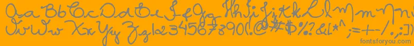 Fonte MtfCaMaura – fontes cinzas em um fundo laranja