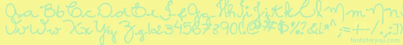 MtfCaMaura Font – Green Fonts on Yellow Background