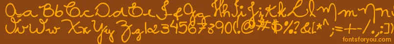 MtfCaMaura Font – Orange Fonts on Brown Background