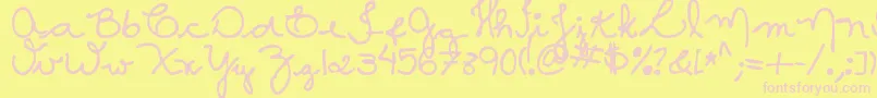 MtfCaMaura Font – Pink Fonts on Yellow Background
