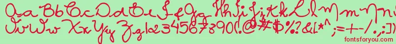 MtfCaMaura Font – Red Fonts on Green Background