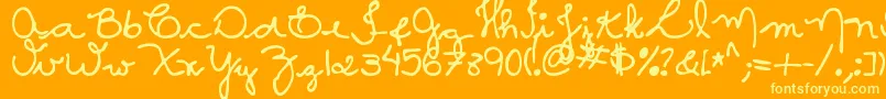 MtfCaMaura Font – Yellow Fonts on Orange Background