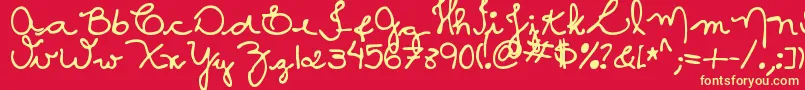 MtfCaMaura Font – Yellow Fonts on Red Background