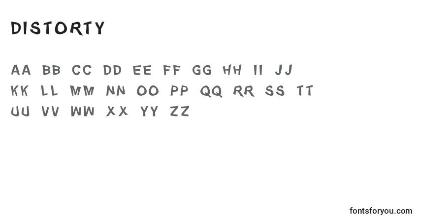 Fuente Distorty - alfabeto, números, caracteres especiales
