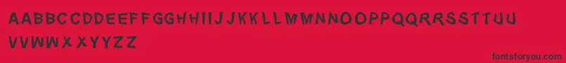 Distorty Font – Black Fonts on Red Background
