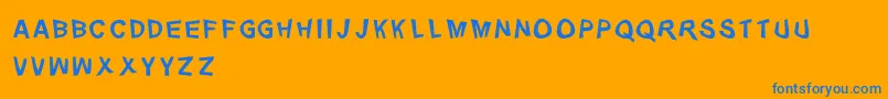 Distorty Font – Blue Fonts on Orange Background