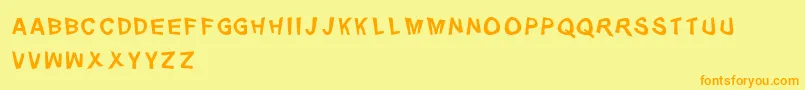 Distorty Font – Orange Fonts on Yellow Background