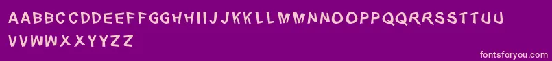 Distorty-Schriftart – Rosa Schriften auf violettem Hintergrund